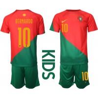 Portugalsko Bernardo Silva #10 Domáci Detský futbalový dres MS 2022 Krátky Rukáv (+ trenírky)